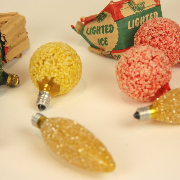 Vintage Ice Christmas Light Bulbs - Picture 3 of 5